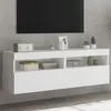 Image de vidaXL Meubles TV Muraux avec Lumières LED 2 pcs Armoires de Télévision Suspendues avec Rangement Meubles Télé Flottants 837184