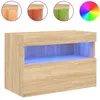 Image de Meuble Tv Mural Avec Lumières Led Chêne Sonoma 60x30x40 Cm Vidaxl