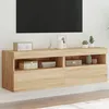 Image de Meubles Tv Muraux Lumières Led 2 Pcs Chêne Sonoma 60x30x40 Cm Vidaxl