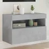 Image de Meuble Tv Mural Avec Lumières Led Gris Béton 60x30x40 Cm Vidaxl