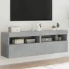 Image de vidaXL Meubles TV Muraux et Lumières LED 2pcs Armoires de Télévision Suspendues avec Rangement Meubles Télé Flottants 837190