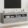 Image de Meubles Tv Muraux Et Lumières Led 2pcs Sonoma Gris 60x30x40 Cm Vidaxl