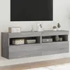 Image de vidaXL Meubles TV Muraux et Lumières LED 2pcs Armoires de Télévision Suspendues avec Rangement Meubles Télé Flottants 837194