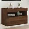 Image de Meuble Tv Mural Avec Lumières Led Chêne Marron 60x30x40 Cm Vidaxl