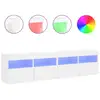 Image de Vidaxl meubles tv muraux avec lumières led 2 pcs blanc 80x30x40 cm