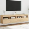 Image de Meubles Tv Muraux Lumières Led 2 Pcs Chêne Sonoma 80x30x40 Cm Vidaxl