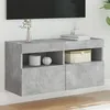 Image de Meuble Tv Mural Avec Lumières Led Gris Béton 80x30x40 Cm Vidaxl