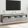 Image de Meubles Tv Muraux Et Lumières Led 2pcs Sonoma Gris 80x30x40 Cm Vidaxl
