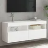 Image de vidaXL Meuble TV mural avec lumières LED blanc 100x30x40 cm 837211