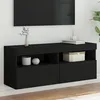 Image de Meuble Tv Mural Avec Lumières Led Noir 100x30x40 Cm Vidaxl