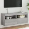 Image de Meuble Tv Mural Avec Lumières Led Sonoma Gris 100x30x40 Cm Vidaxl