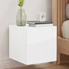 Image de vidaXL Meuble TV Mural avec Lumières LED Armoire de Télévision Suspendue avec Rangement Meuble Télé Flottant Salon 837218
