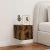 Image de Meuble Tv Mural Avec Lumières Led Chêne Fumé 30,5x35x30 Cm Vidaxl