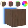 Image de Meuble Tv Mural Avec Lumières Led Chêne Marron 30,5x35x30 Cm Vidaxl