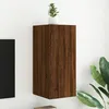 Image de vidaXL Meuble TV Mural avec Lumières LED Armoire de Télévision Suspendue Meuble Télé Flottant Moderne Chêne Marron Bois 837244