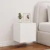 Image de Meuble Tv Mural Avec Lumières Led Blanc 40,5x35x40 Cm Vidaxl