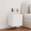 Image de Meubles Tv Muraux Avec Lumières Led 2 Pcs Blanc 40,5x35x40 Cm Vidaxl