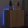 Image de vidaXL Meuble TV Mural avec Lumières LED Armoire de Télévision Suspendue Meuble Télé Flottant Moderne Chêne Sonoma Bois 837250