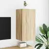 Image de Meuble Tv Mural Avec Lumières Led Chêne Sonoma 40,5x35x80 Cm Vidaxl