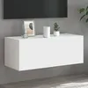 Image de vidaXL Meuble TV Mural avec Lumières LED Armoire de Télévision Suspendue avec Rangement Meuble Télé Flottant Salon 837281
