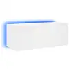 Image de Vidaxl meuble tv mural avec lumières led blanc 80x35x31 cm
