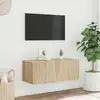 Image de Meuble Tv Mural Avec Lumières Led Chêne Sonoma 80x35x31 Cm Vidaxl