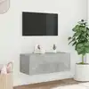 Image de Meuble Tv Mural Avec Lumières Led Gris Béton 80x35x31 Cm Vidaxl