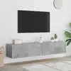 Image de Meubles Tv Muraux Et Lumières Led 2pcs Gris Béton 80x35x31 Cm Vidaxl