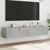 Image de vidaXL Meubles TV Muraux et Lumières LED 2pcs Armoires de Télévision Suspendues avec Rangement Meubles Télé Flottants 837288