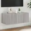 Image de Meuble Tv Mural Avec Lumières Led Sonoma Gris 80x35x31 Cm Vidaxl