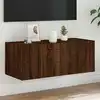 Image de Meuble Tv Mural Avec Lumières Led Chêne Marron 80x35x31 Cm Vidaxl