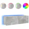 Image de Meuble Tv Mural Avec Lumières Led Gris Béton 100x35x31 Cm Vidaxl