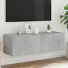 Image de vidaXL Meuble TV Mural avec Lumières LED Armoire de Télévision Suspendue avec Rangement Meuble Télé Flottant Moderne 837298