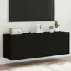 Image de Meubles Tv Muraux Avec Lumières Led 2 Pcs Noir 60x35x41 Cm Vidaxl