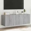 Image de vidaXL Meubles TV Muraux et Lumières LED 2pcs Armoires de Télévision Suspendues avec Rangement Meubles Télé Flottants 837313
