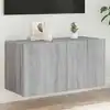 Image de Meuble Tv Mural Avec Lumières Led Sonoma Gris 80x35x41 Cm Vidaxl