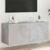 Image de Meuble Tv Mural Avec Lumières Led Gris Béton 100x35x41 Cm Vidaxl