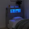 Image de vidaXL Tête de Lit à LED Tête de Cadre de Lit Accessoire de Lit Simple Meuble de Chambre à Coucher Maison Intérieur Gris 837333