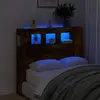 Image de Tête De Lit À Led Chêne Fumé 120x18,5x103,5cm Bois D'ingénierie Vidaxl