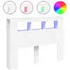 Image de Vidaxl tête de lit à led blanc 140x18,5x103,5 cm bois d'ingénierie