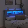 Image de vidaXL Tête de Lit à LED Tête de Cadre de Lit Accessoire de Lit Double Meuble de Chambre à Coucher Maison Intérieur Gris 837354
