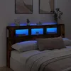 Image de vidaXL Tête de Lit à LED Panneau avec Rangement Accessoire de Lit Tête de Cadre de Lit Chambre Chêne Fumé 837362