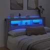 Image de vidaXL Tête de Lit à LED Panneau avec Rangement Accessoire de Lit Tête de Cadre de Lit Chambre Sonoma Gris 837363