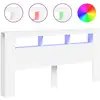 Image de Vidaxl tête de lit à led blanc 200x18,5x103,5 cm bois d'ingénierie