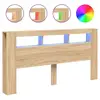 Image de Vidaxl tête de lit à led chêne sonoma 200x18,5x103,5cm bois ingénierie