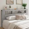 Image de vidaXL Tête de Lit à LED Accessoire de Lit Tête de Cadre de Lit Meuble de Chambre à Coucher Sonoma Gris 200x185x1035 837370