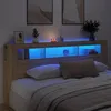 Image de vidaXL Tête de Lit à LED Panneau avec Rangement Accessoire de Lit Tête de Cadre de Lit Chambre Chêne Sonoma 837374