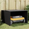 Image de Garage pour robot tondeuse noir 86x90x52 57 cm résine tressée