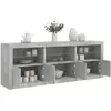 Image de Buffet Avec Lumières Led Gris Béton 181,5x37x67 Cm Vidaxl