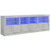 Image de Vidaxl buffet avec lumières led gris béton 202x37x67 cm